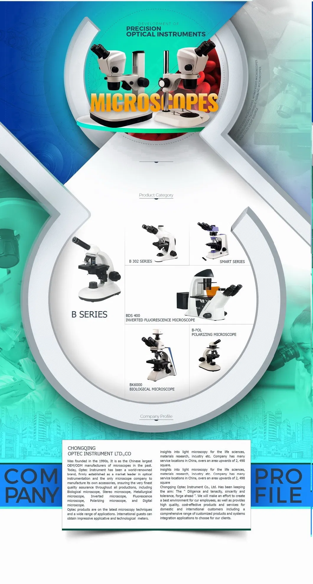 Monocular Stereo Zoom Lens for Electron Microscopic Instrument